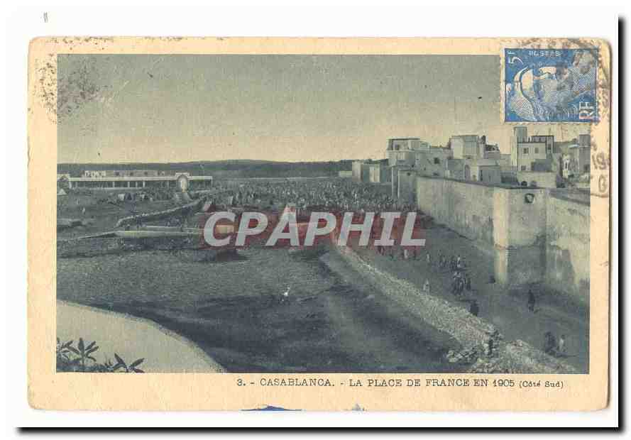 Maroc Casablanca CPA La place de France en 1905