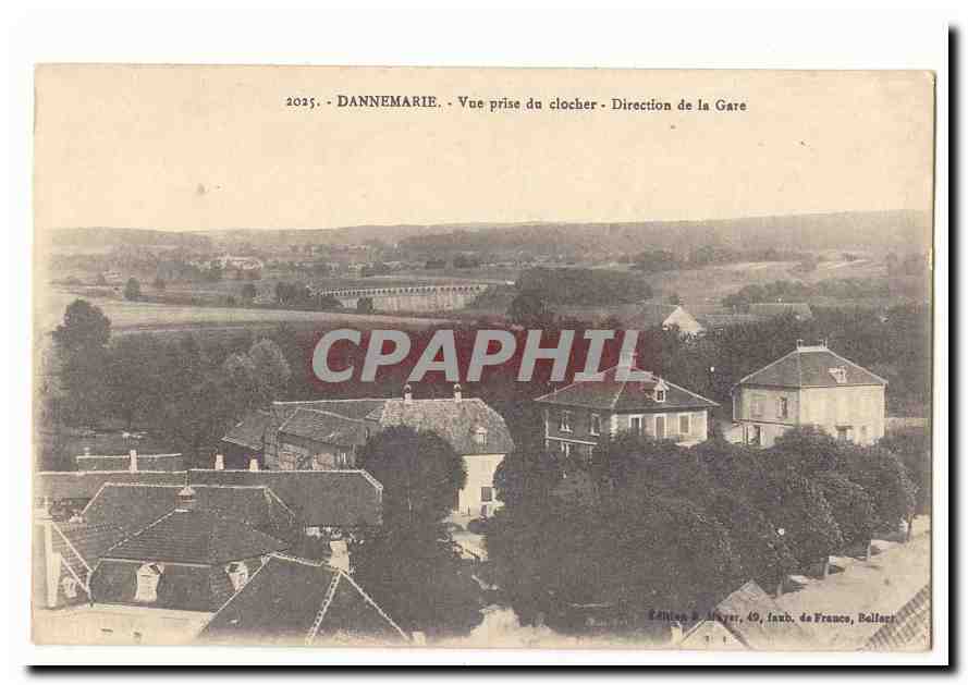 Dannemarie CPA Vue prise du clocher Direction de la Gare