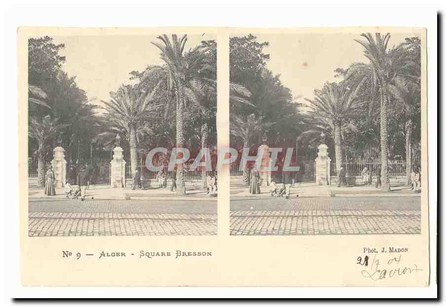 Algerie CPA Alger Square Bresson (vues stereoscopiques)