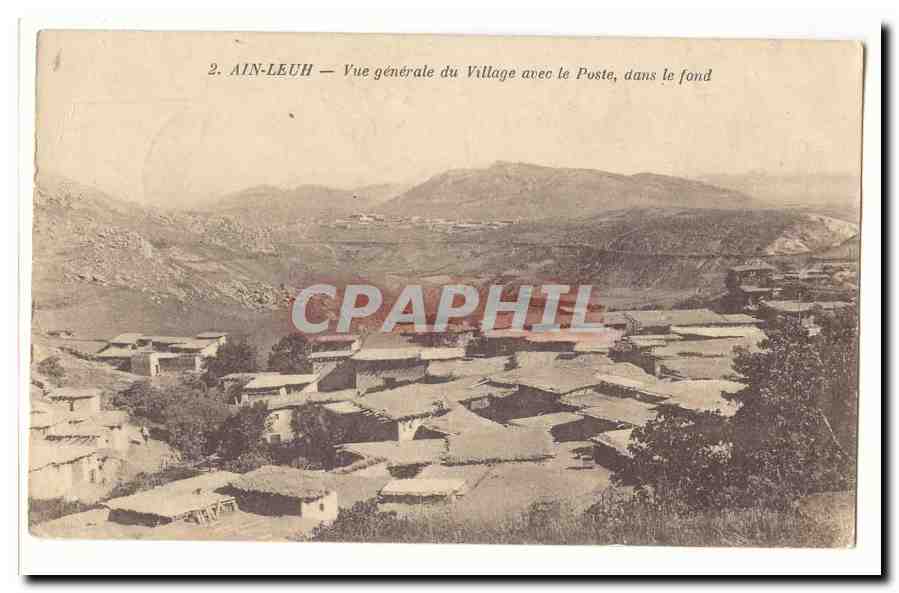 Algerie Ain Leuh CPA Vue generale du village avec La Poste dans le fond