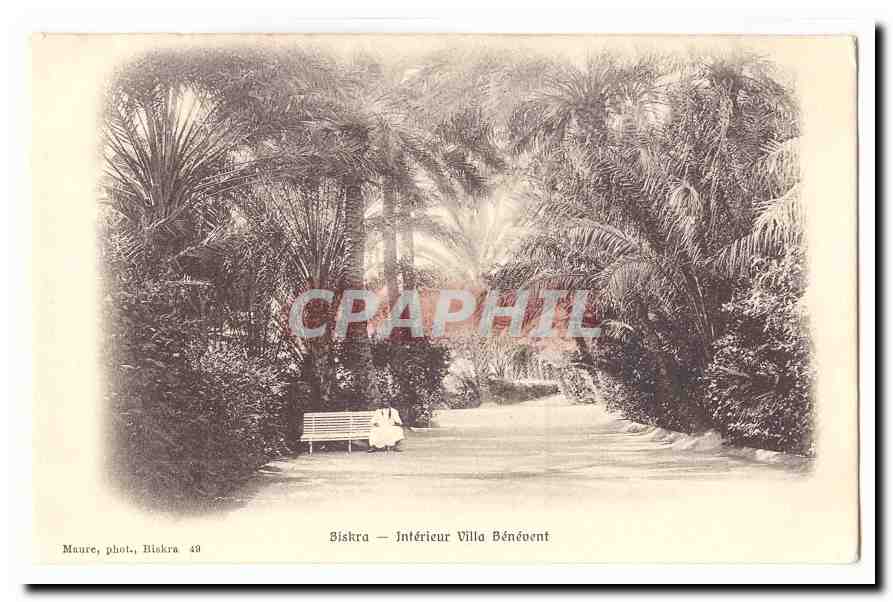 Algerie Biskra CPA Interieur Villa Benevent