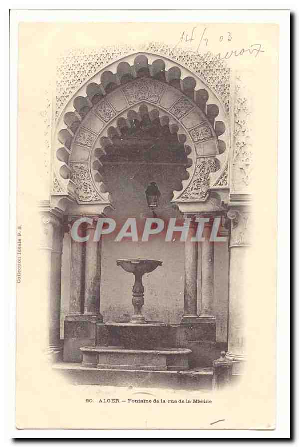 Algerie Alger CPA Fontaine de la rue de la Marine