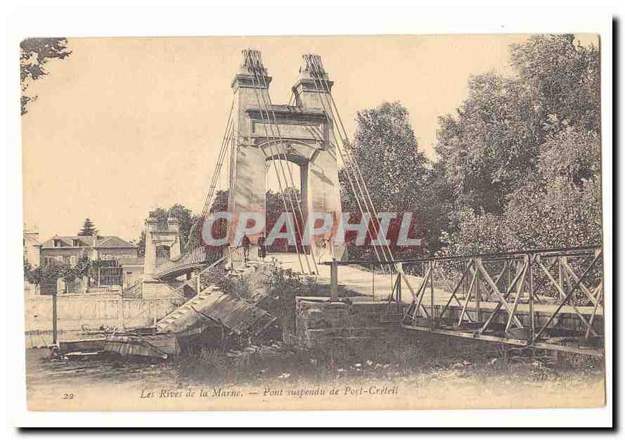 The Banks of the Marne — Suspension Bridge of Port-Crétel