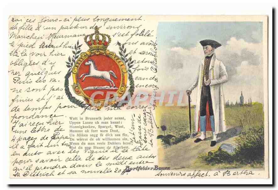 CPA Bortfelder Bauen TOP (blason cheval)