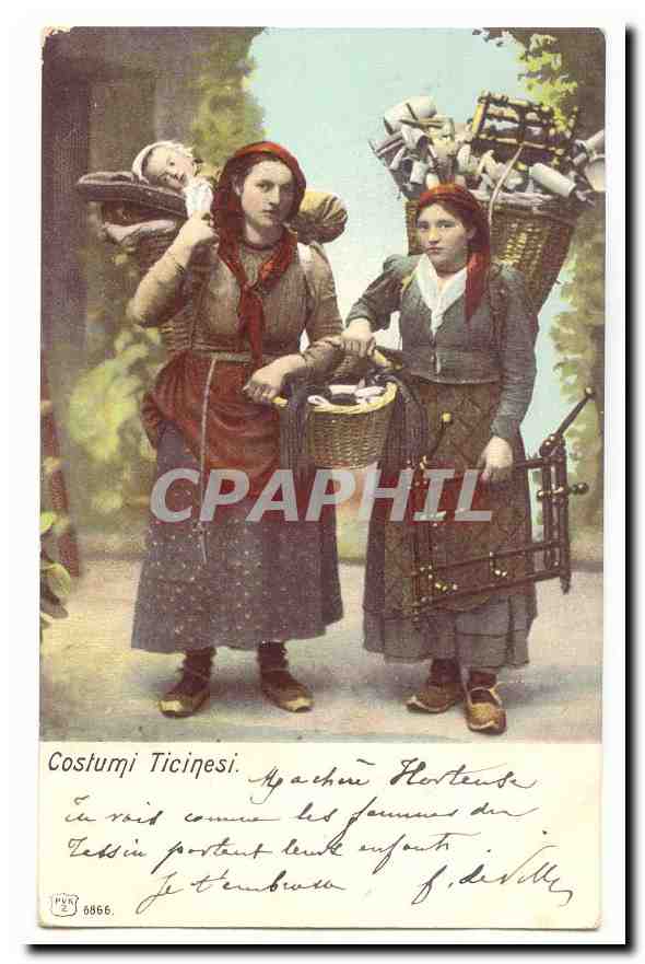 CPA Costumi Ticinesi (folklore costume coiffe)