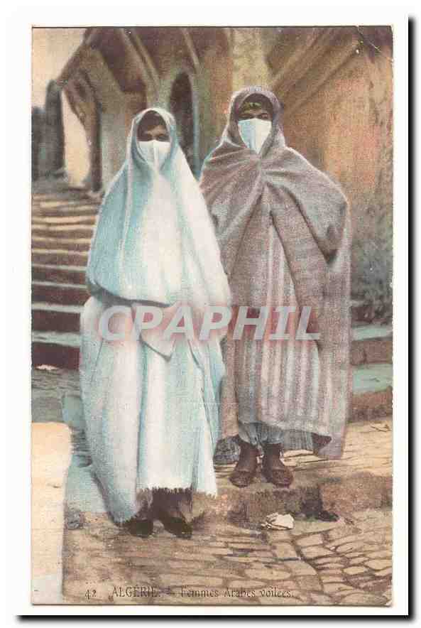 Algerie CPA Femmes arabes voilees