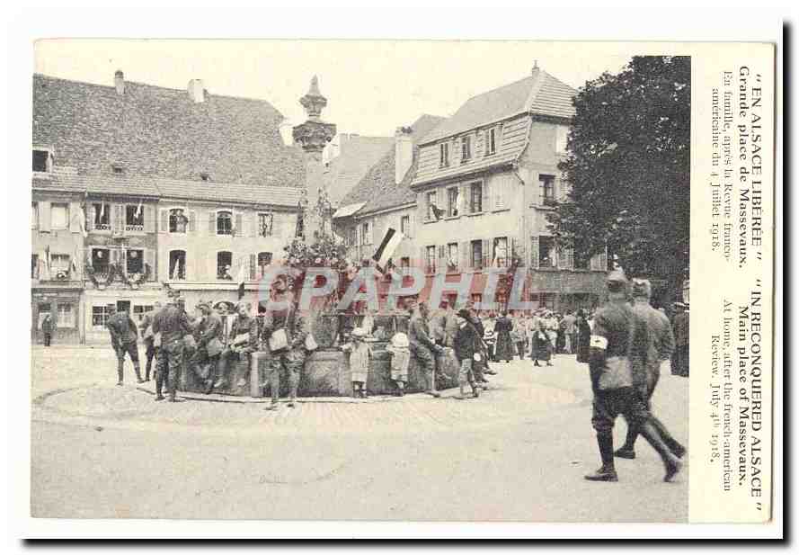 Grande place de Massevaux — "En Alsace Libérée" — édition Graphphil
