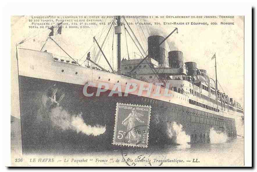 Le Havre CPA Le paquebot France de la Generale Transatlantique (reproduction)