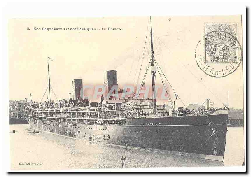 Nos paquebots transatlantiques CPA La PRovence (reproduction)
