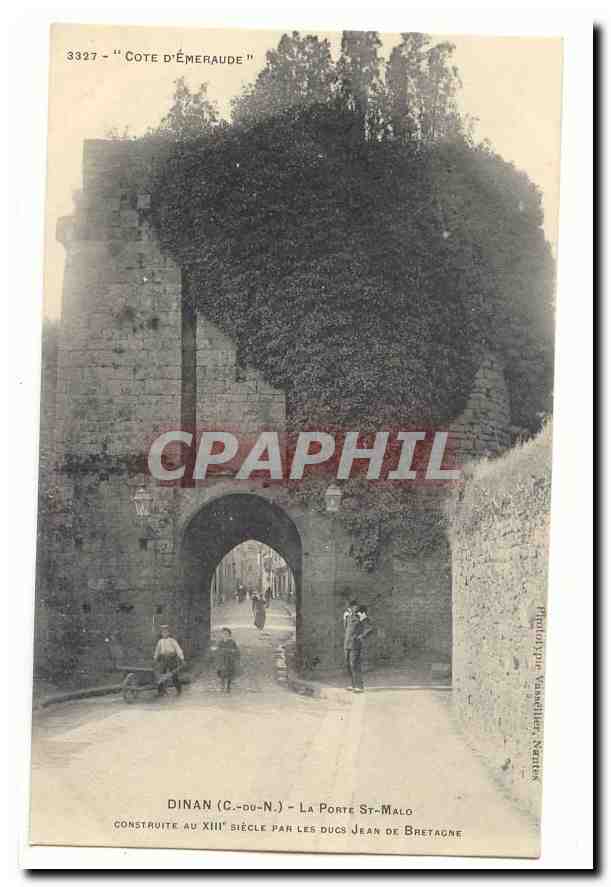 Dinan CPA La porte Saint Malo construite au 13eme par les ducs Jean de Bretagne (animee)