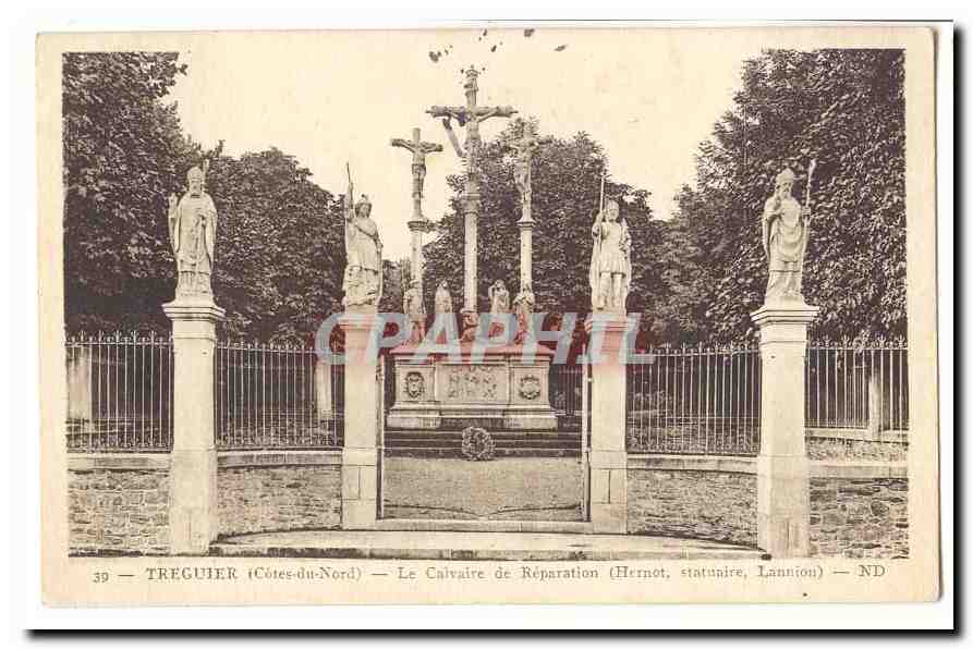 TREGUIER (Côtes-du-Nord) — Le Calvaire de Réparation (Hernot, statuairre, Lannion) — ND