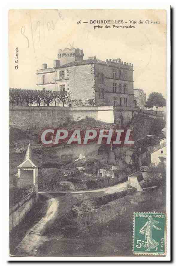 Bourdeilles - Vue du Château prise des Promenades — Cl. R. Lacroix, n°46