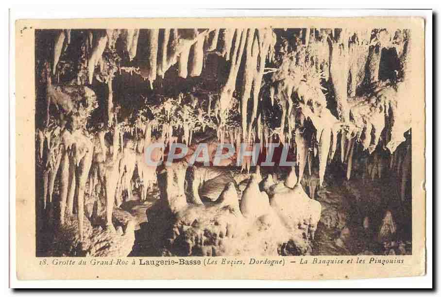 CPA Grotte du Grand roc a Laugerie Basse (les Eyzies) La banquise et les pingouins