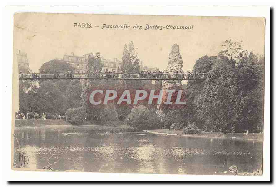 Paris (19eme) CPA Passerelle des Buttes Chaumont