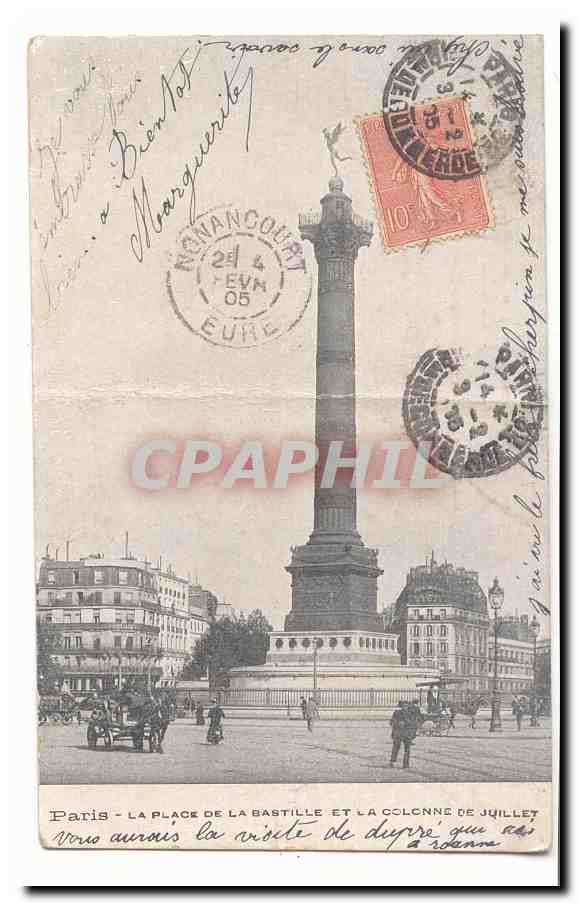 Paris (10eme) CPA La place de la Bastille et la colonne de juillet