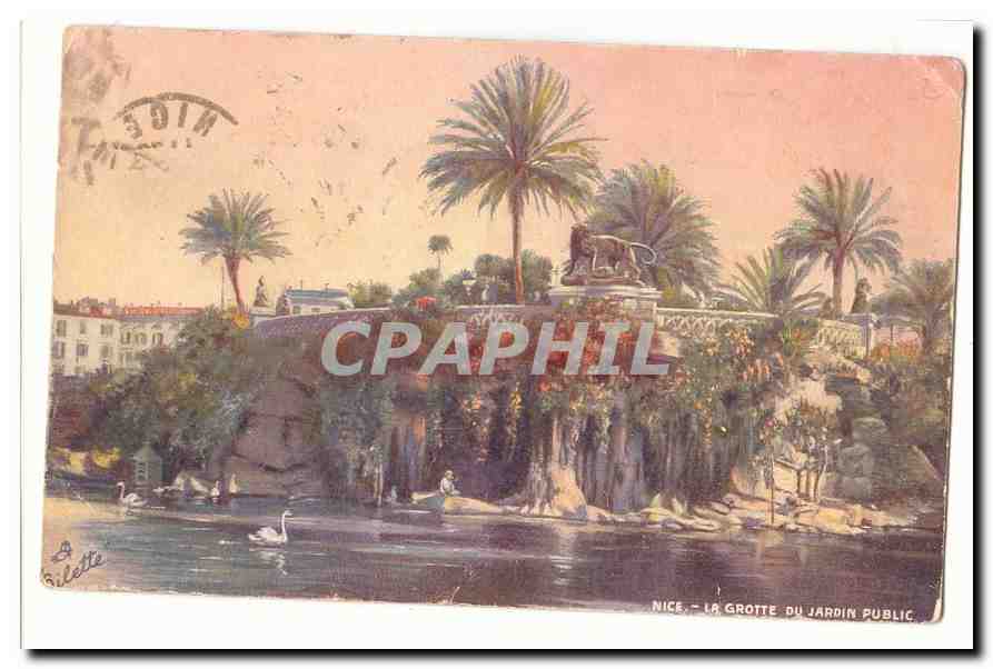 nice CPA La grotte du jardin public