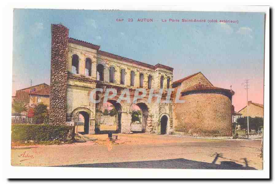 Autun — La Porte Saint-André (côté extérieur) — éditeur Adia, n° 23