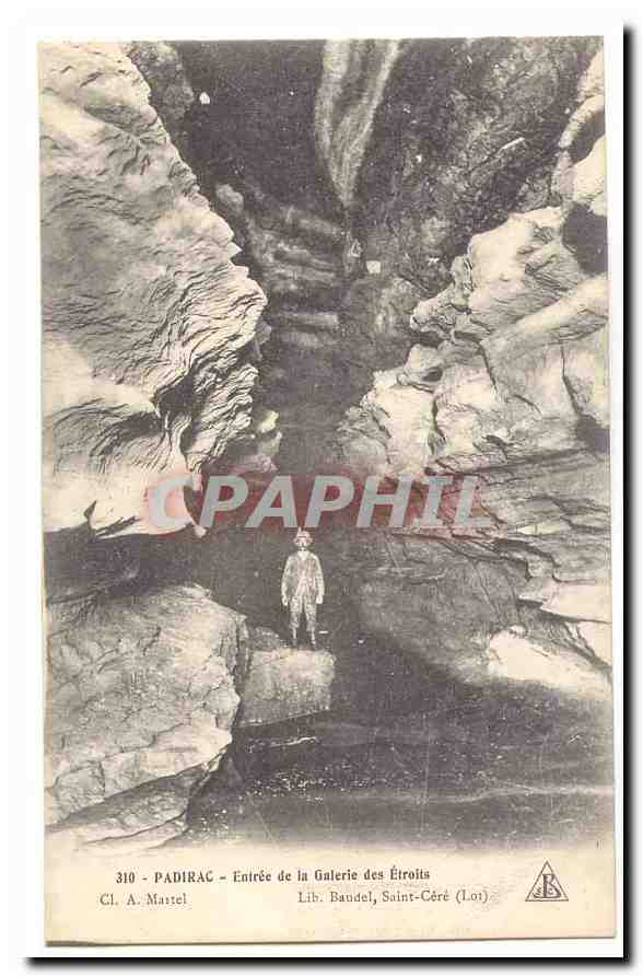 Dordogne CPA Padirac Entree de la galerie des Etroits (grotte mineur)