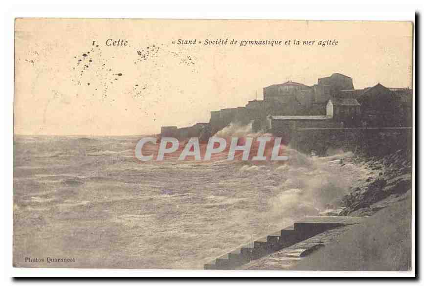 Cette CPA Stand Societe de gymnastique et la mer agitee