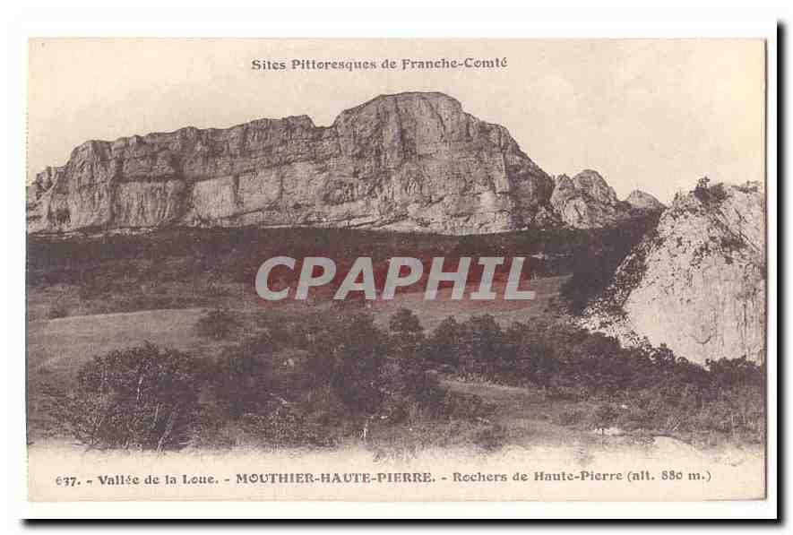 Vallée de la Loue — Rochers de Haute-Pierre (alt. 880 m.) — Sites Pittoresques de Franche-Comté