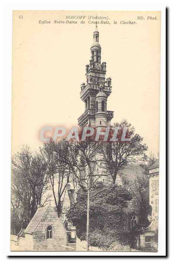Roscoff CPA Eglise Notre Dame de Croaz Batz le clcoher