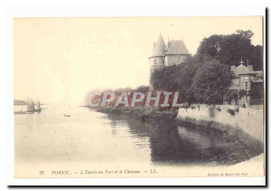 Pornic CPA L'entree du port et le chateau