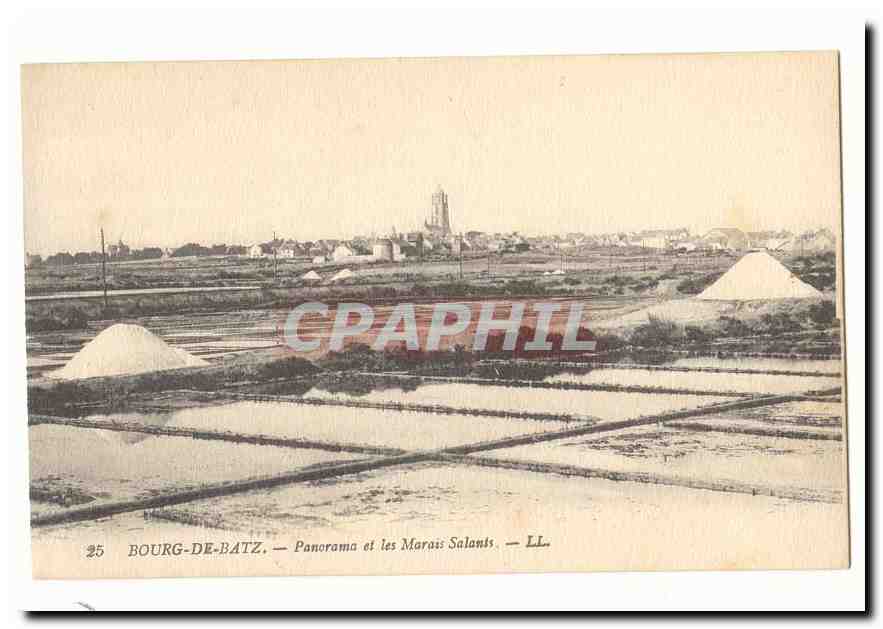 Bourg de Batz CPA Panorama et les marais salants