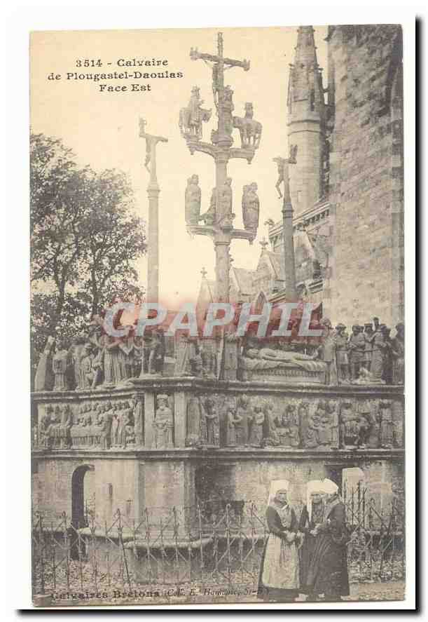 Plougastel CPA Calvaire de Plougastel Daoulan Face Est (coiffes)