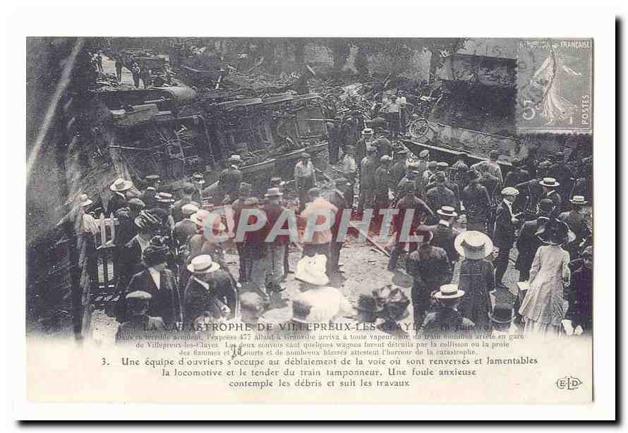 La catastrophe de Villepreux les Clayes 18 juin 1910 CPA Une equipe d'ouvriers s(occupe du deblaiement de (reproduction)
