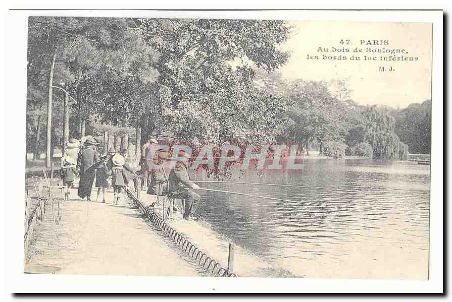 Paris CPA Bois de Boulogne Les bords du lac inferieur (reproduction)
