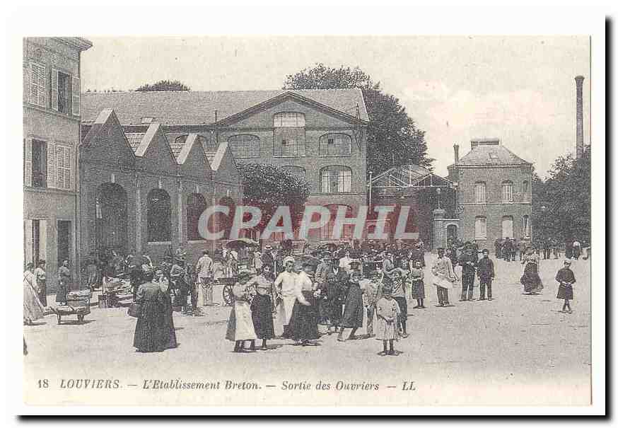 Louviers CPA L'etablissement Breton Sortie des ouvriers (reproduction)