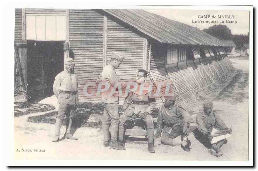 Camp de Mailly CPA Le perruquier au camp (coiffeur) (reproduction)