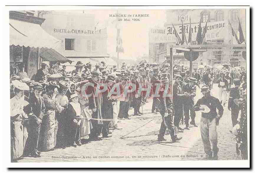 Saint Germain CPA Marche de l'armee 29 mai 1904 (reproduction)