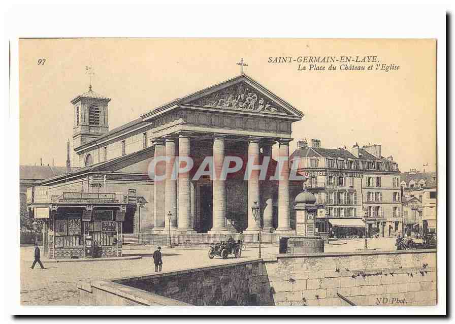 St Germain en Laye CPA La place du chateau et l'eglise