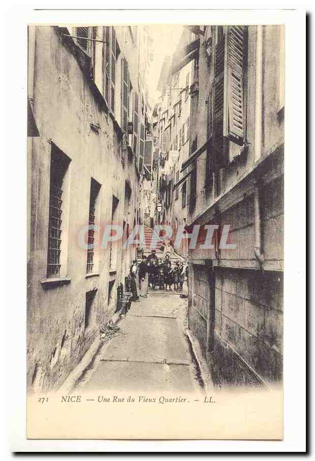 Nice CPA Une rue du Vieux quartier (enfants tres animee)