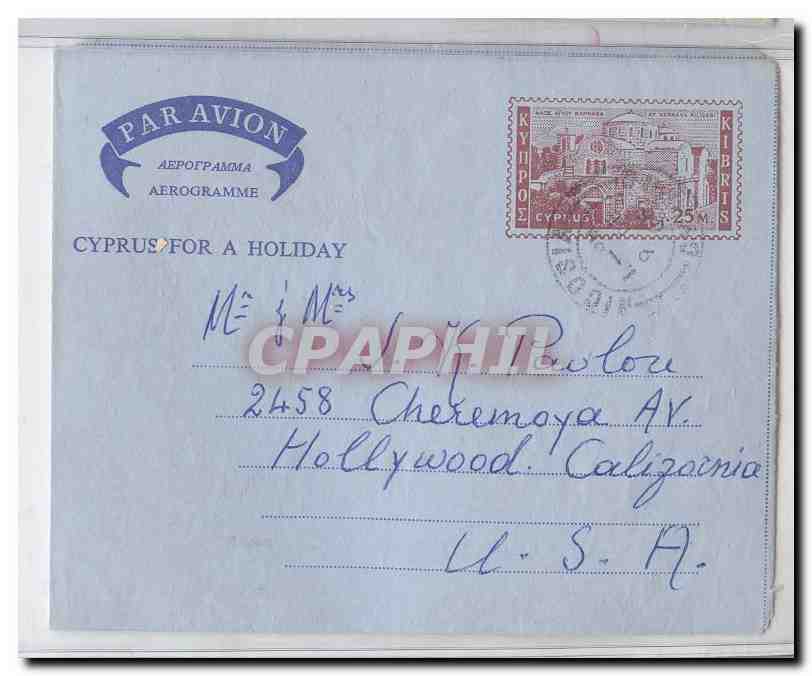 Cyprus Chypre aerogram aerogramme used 1965 (entier postal stationary Chypre)