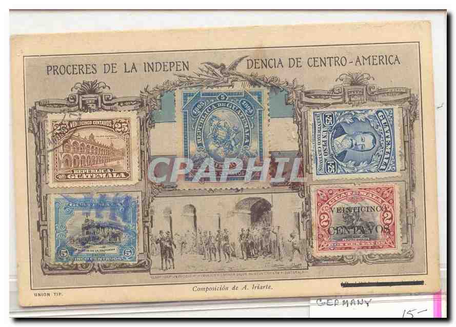 Guatemala Stamp card with stamps MINT (carte postale)