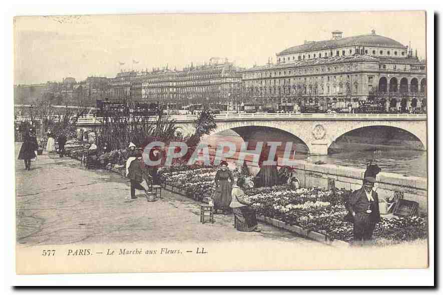 Paris CPA Le marche aux fleurs (TOP) 
