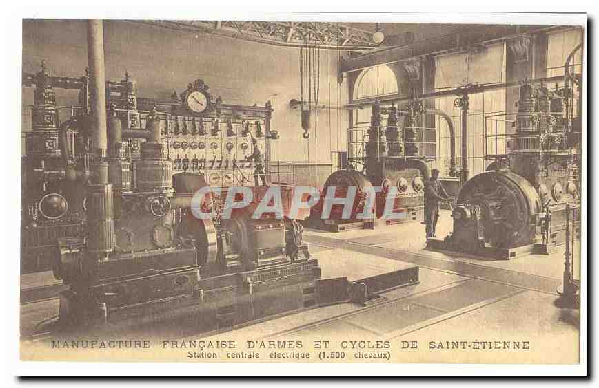 Station centrale électrique — Manufacture Française d'Armes et Cycles de Saint-Étienne — 1.500 chevaux