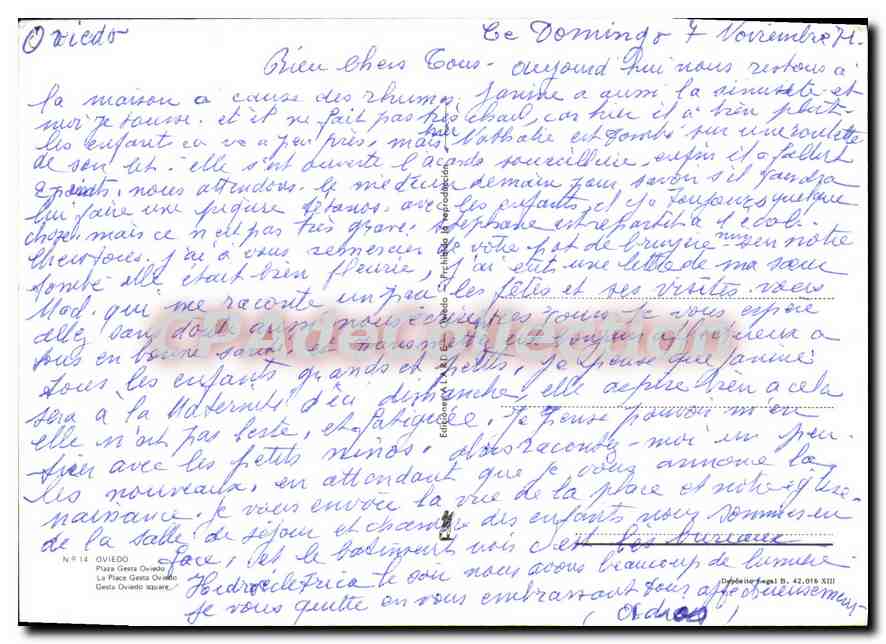 CPSM OVIEDO la place Gesta Oviedo — Back