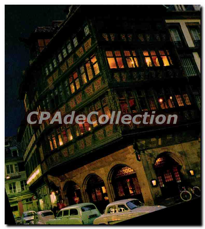 CPSM STRASBOURG la maison Kammerzell la nuit