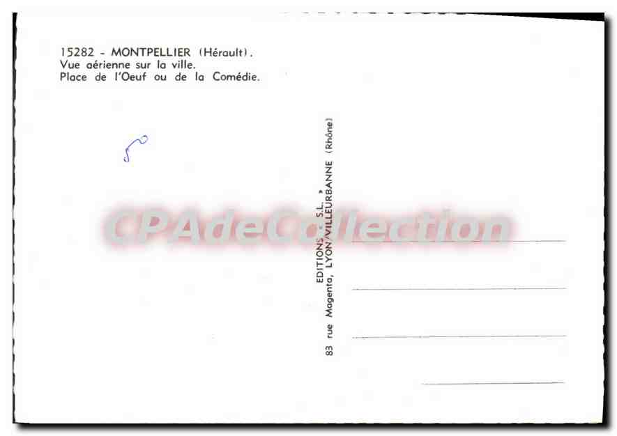 CPSM MONTPELLIER place de l'œuf ou de la comédie — Back