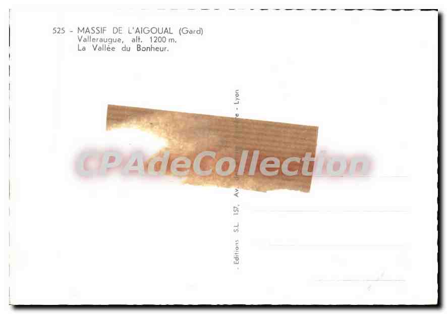 Massif de l'Aigoual (Gard) — Vallée du Bonheur — Éditions S.L. Lyon — Achterkant