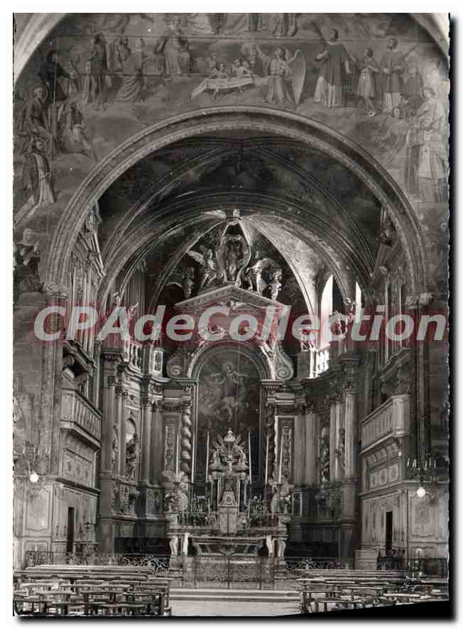 CPSM L'ISLE sur SORGUE intérieur de l'église le maître-autel