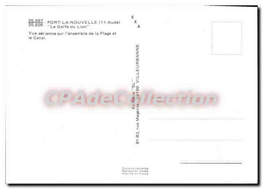 CPSM PORT LA NOUVELLE plage et canal — Rückseite