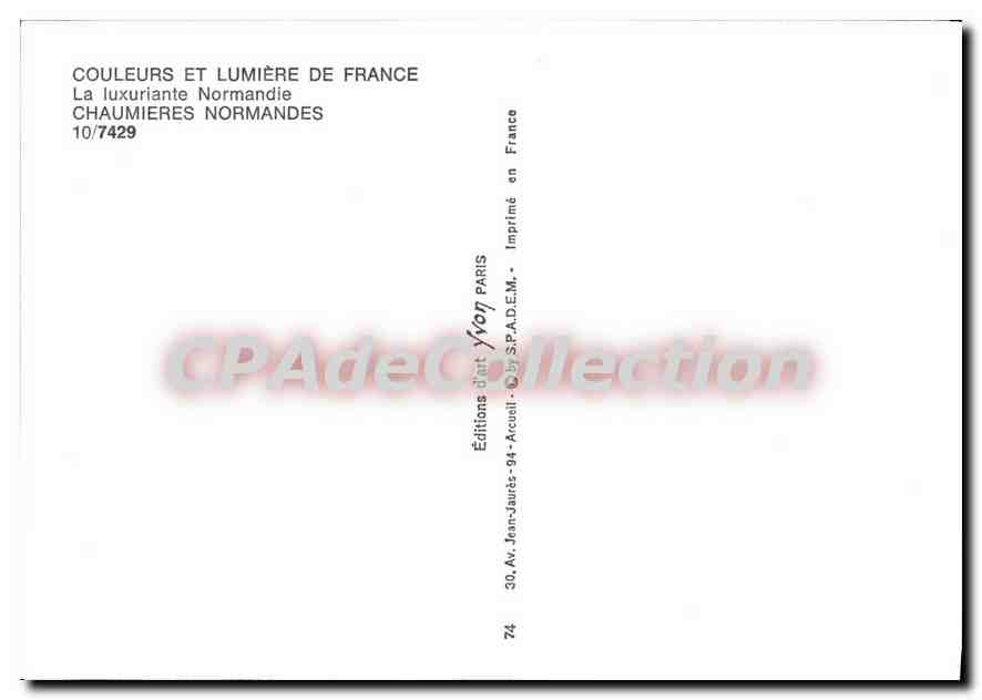 CPSM chaumières normandes — Verso