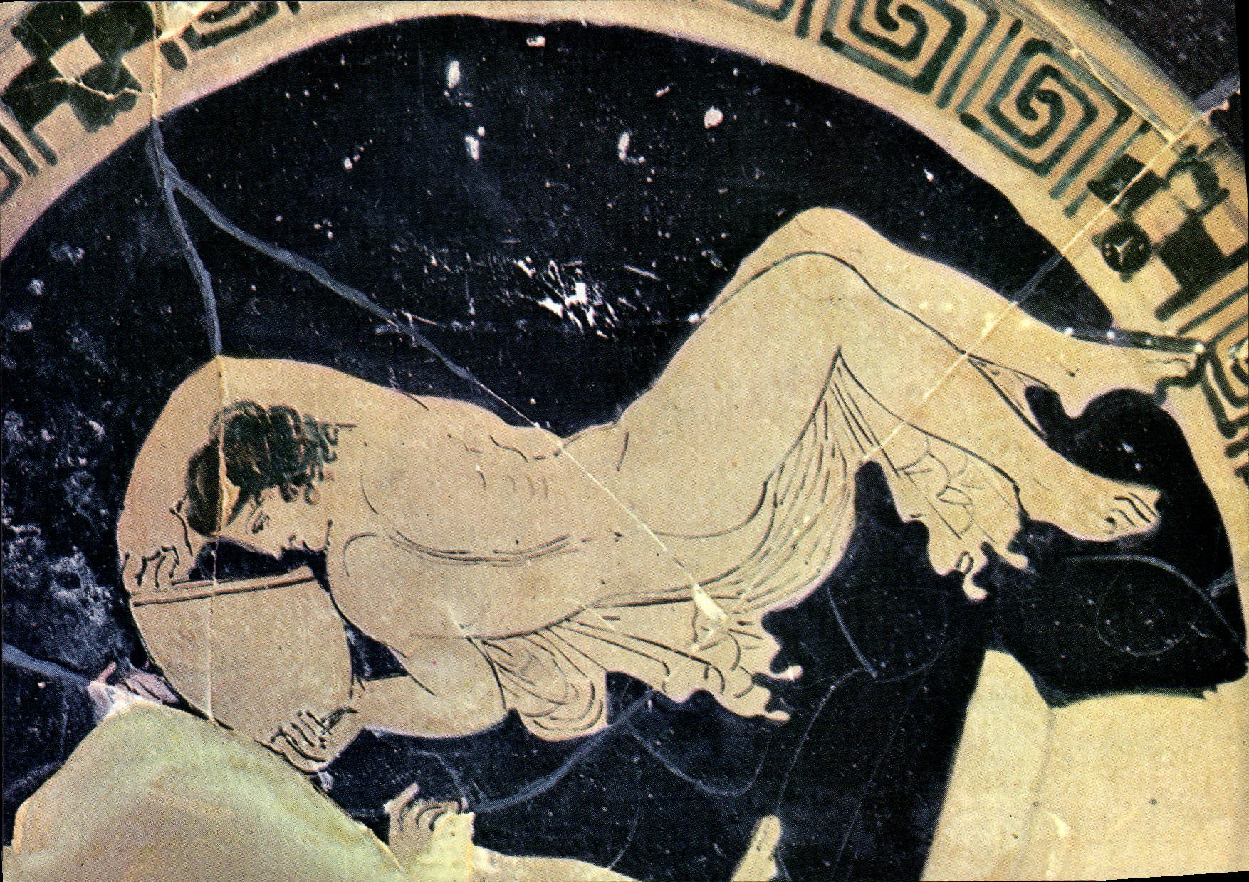 Nissan-Enserune — Naked Menade Quenching Thirst — Museum of the Oppidum, Hérault