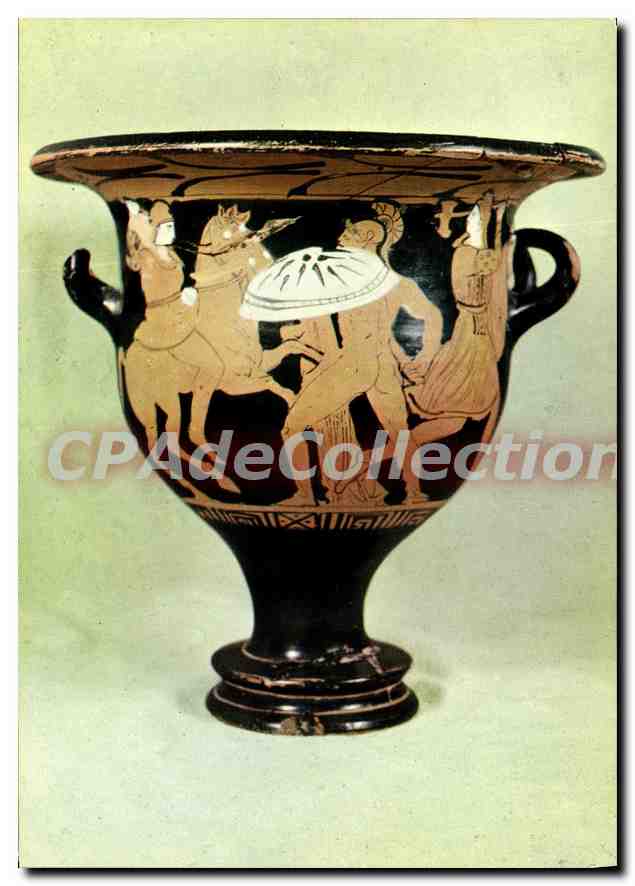 Greek Crater — Hoplite fighting two Amazons — Museum of the Oppidum, Nîmes