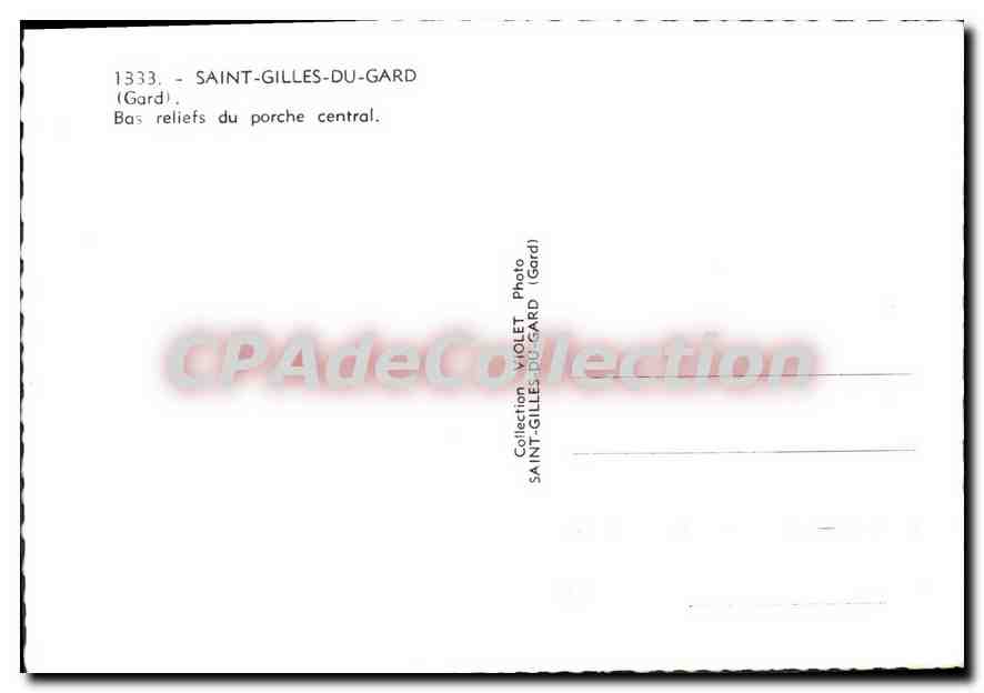 Saint-Gilles-du-Gard — Bas-reliefs du porche central — Collection Violet — Verso