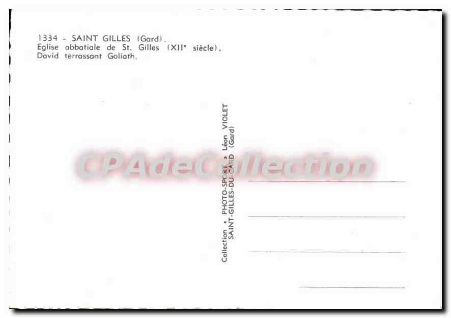 CPM Saint Gilles Eglise Abbatiale David Goliath — Reverso